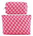 ZLFSRQ Women’s Checkerboard Makeup Bag 0