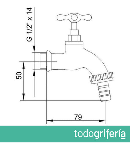 FV Canilla Para Manguera Cruz 436.01-13 2