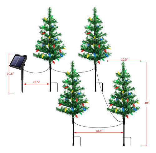 Janchs Improved 4 Solar Lights for Christmas Tree, Deco 1