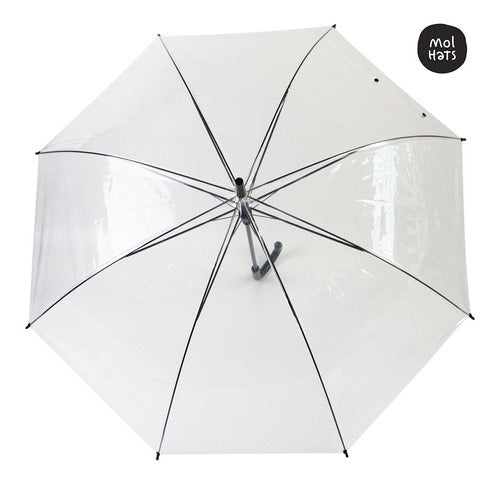 Mol Hats Large Transparent POE Umbrella for Rain Events 8 Panels HQ 2