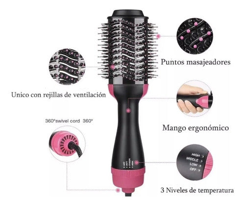 Cepillo Secador De Pelo Voluminizador Brushing 3 En 1 2