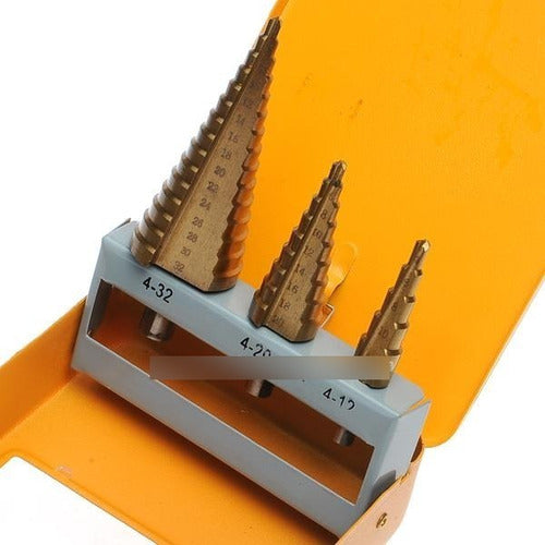 Tolsen 75878 Step Cone Drill Bit Set 4-12-20-32 1