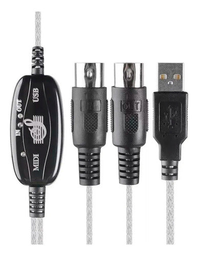 Cabo Adaptador Conversor Audio Midi Gravacao Interface Usb 4