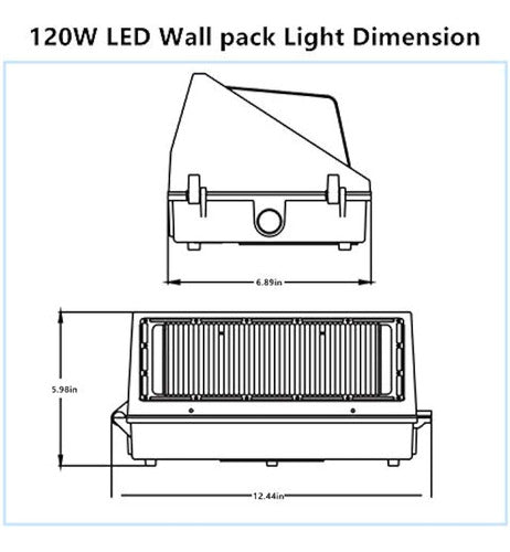 Paquete De Luz Led De Pared Whled Dusk To Dawn De 120 W, Equ 3