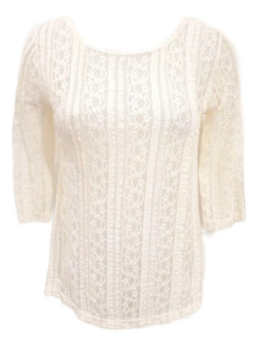 Gusman Women's Lace 3/4 Sleeve Top 1