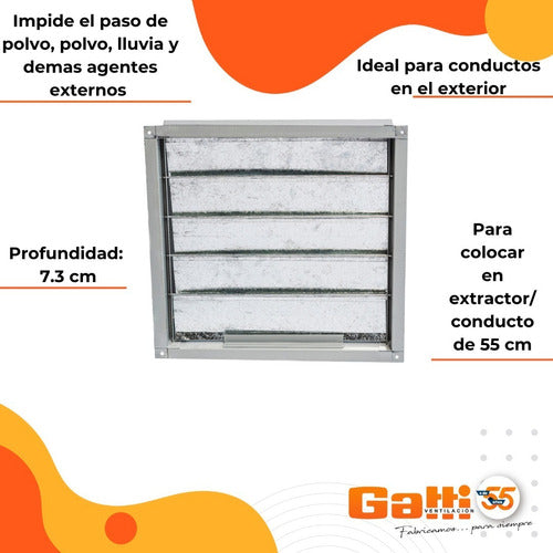 GATTI VENTILACIÓN Metal Blinds Mobile Air Extractor 55 cm Bathroom/Kitchen 4