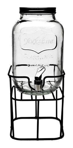 Levys Bazar Glass Dispenser with Tap and Base Support 4L for Parties 1