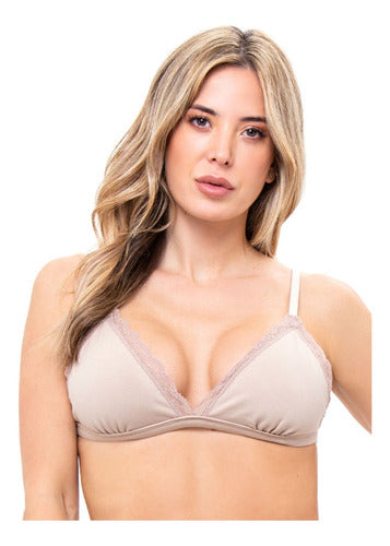 Cocot Triangle Cotton Bra with Lace Art 6219 0