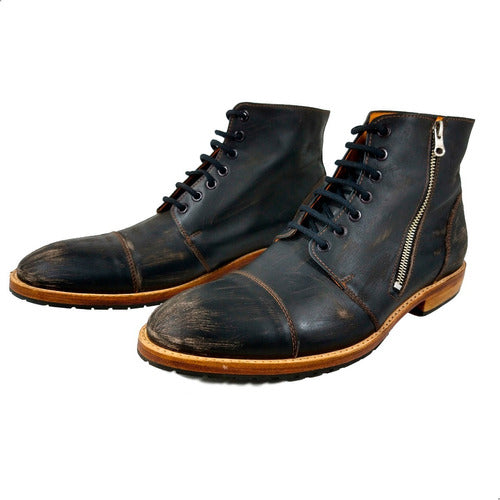 Rider Reinforced Leather Combat Boots with Febo Sole 2