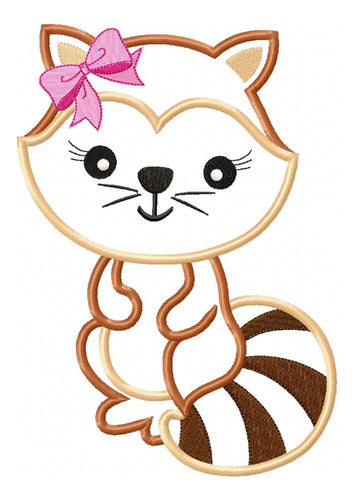 Embroidery Machine Design Squirrel Girl Bow 3683 0