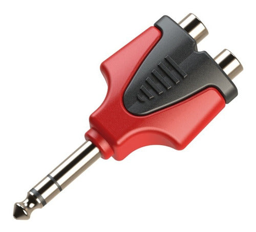 ROXTONE RPAN330 2 RCA to 6.3mm Stereo Male Plug Adapter - Red 0