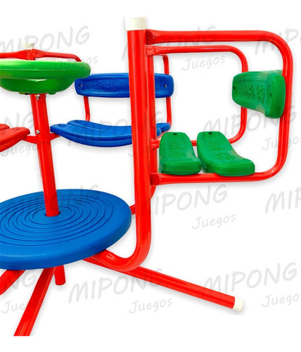 Premium Reinforced Children's Carousel with 4 Seats - Real Photos 16