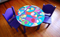 Hand-Painted Children's Table with Two Chairs 1