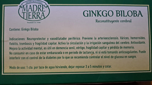 Ginkgo Biloba Madre Tierra, Reconstituyente Cerebral 0