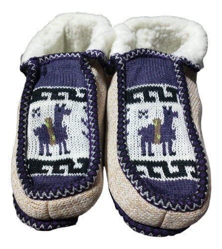 Men's Closed Toe Alpaca Wool Knitted Slippers Sheepskin Lined 40-44 9