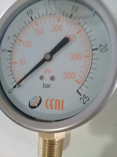 Ceni Manometer 100 Mm 25 Bar Stainless Steel Thread 1/2" BSP 1