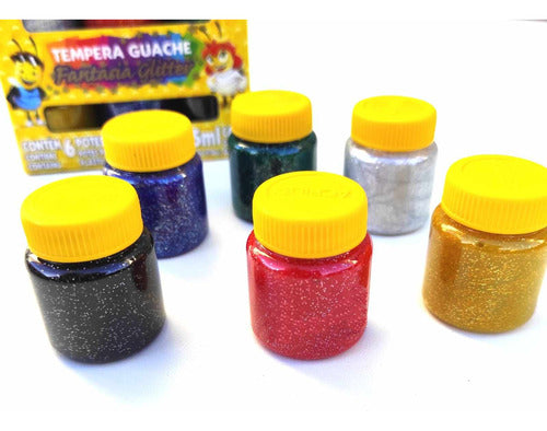 Tempera Acrilex Glitter Brillantina X6 Serviciopapelero 1