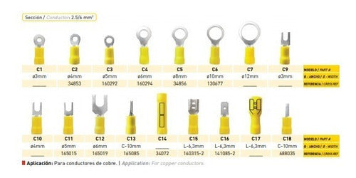 LCT C6 Pre-Isolated Terminal Ø10mm Section 2.5-6mm2 X100u 1