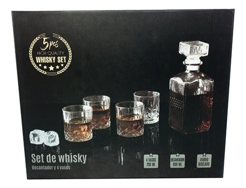 Pettish Bazar Set Whisky Decanter + 4 Glasses 1