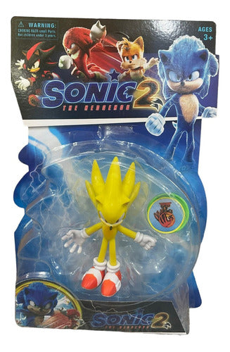 Muñeco Super Sonic 2 Amarillo The Hedgehog + Tazos Colección 0