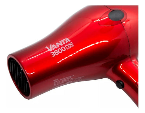 Vanta 3800 Mini Compact Professional Hair Dryer Red 3C 3