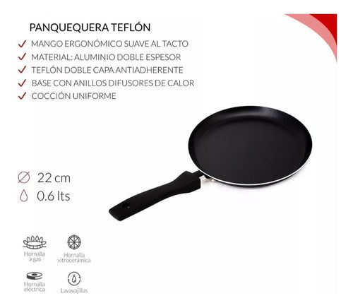 Hudson Antiadhesive Teflon Combo + Wok + Pancake Maker 2