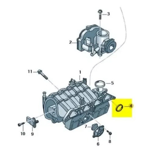 Kit 4 Anel Vedação Coletor Admissão Fox Gol Kombi Polo Vw 1