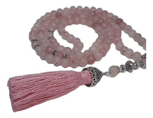 Amazonitas Del Sur Japa Mala Natural Cuarzo Rosa 108 Cuentas 8 Mms 0