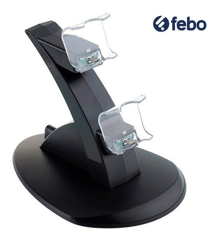 Soporte Cargador Dock Station Joystick Ps4 Doble U Play Febo 1