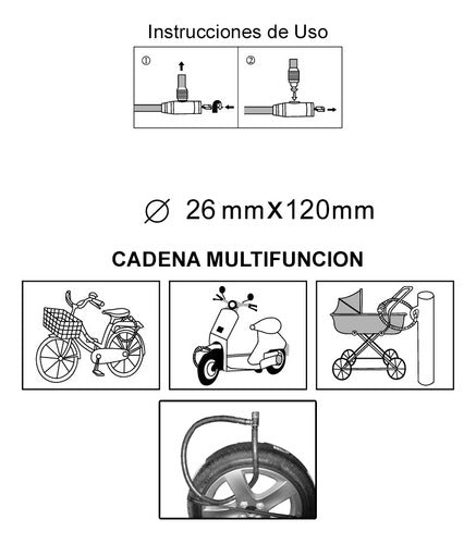 Linga Piton Con Cerradura Moto 24x120 Cm Iael 2