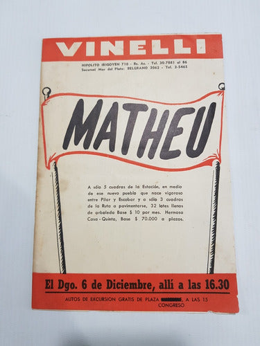 Antiguo Loteo Matheu 1953 Pilar - Escobar Mag 58786 0