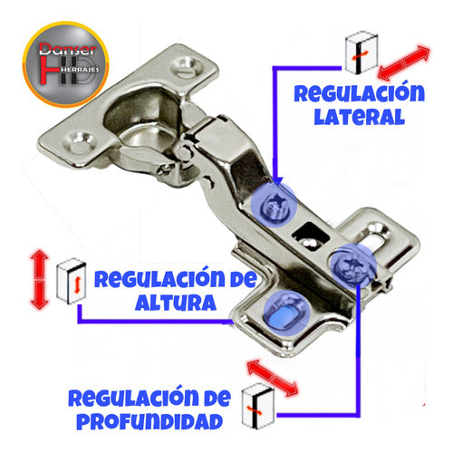 Bisagra Cazoleta Resorte 26mm Mini Codo 9 Embutir Mueble X25 3