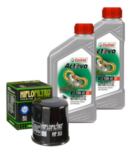 Castrol Kit Service Kawa Z400: Hiflo Filter + 10W-40 Oil 0