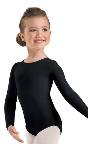 M&M Long Sleeve Black Ballet Leotard for Girls 1