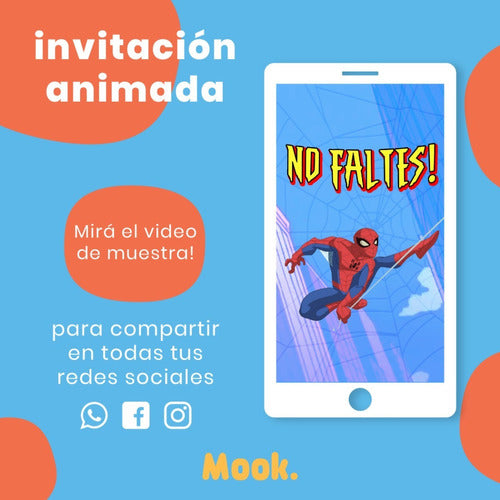 Mook Spiderman Animated Digital Birthday Invitation 4