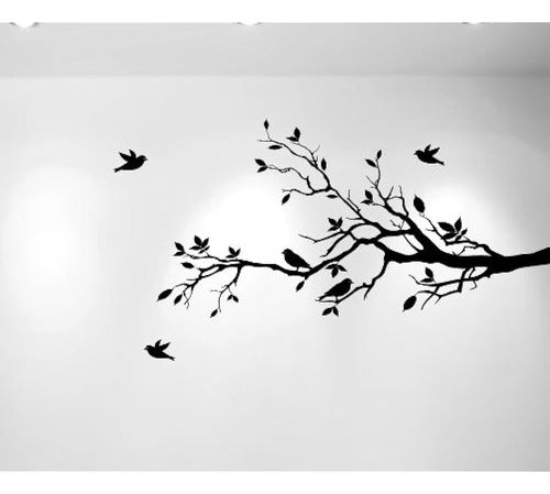 Innovative Stencils Vinilo Adhesivo Para Pared Con Diseño De Árbol De Ramas Y Pájaros 0