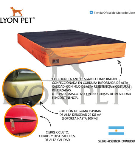 LYON PET Waterproof Mattress with Cover 100x70 for Large Breeds 1