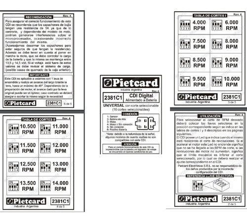 Cdi Digital Pietcard Universal 16 Cortes Seleccionables Bate 1