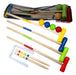 Faydi Croquet Set Painted Wood with Mallets, Arches, and Stakes 2