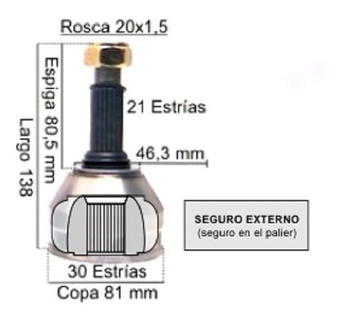 Roll Junta Homocinetica Renault 9 11 1