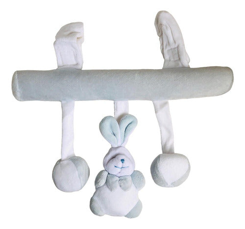 Kinderinos Plush Rabbit Crib Toy Rattle - Light Blue 0