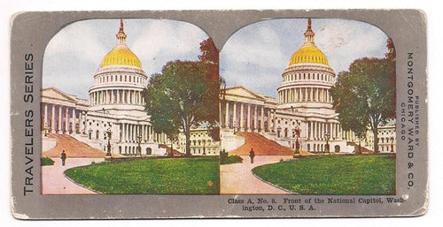 Foto Estereoscopica Stereo Antigua Capitolio Washington B4 0