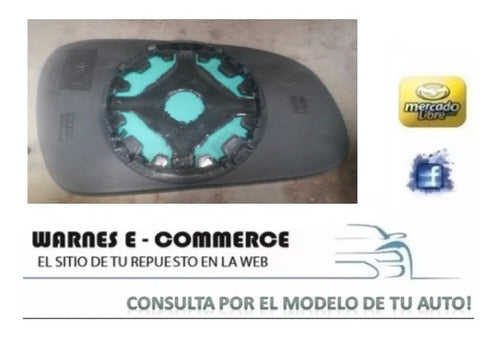 Vidrio Espejo Exterior Vw Fox Suran Hasta 2009 Con Base 1