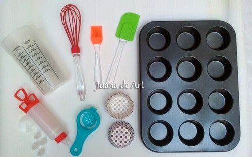 Set Reposteria Cupcakes 8 Arts. Molde Manga Pirotines Y Mas 1