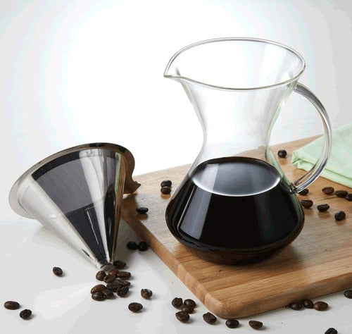 Casa Práctica Cafetera De Goteo 500ml Borosilicato C/filtro Ac. Ino 4