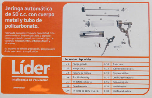 Automatic Veterinary Syringe Metal Body 50cc 4