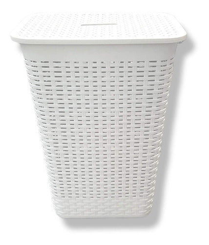 Macom Rattan Plastic Laundry and Toy Basket with Lid 0