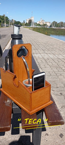 CI-DE-CE Wooden Planter with Cell Phone Holder 4