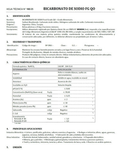 Farquim Food Grade Sodium Bicarbonate 5 Kg 2