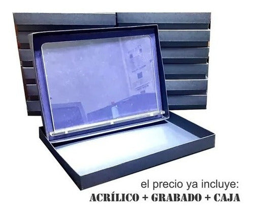 Placa Acrilico Cristal Con Grabado Laser Premio 15x20 Cm 1